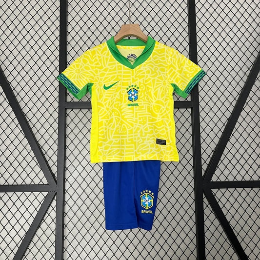 Brazil 2024 Home Jersey Kids Size