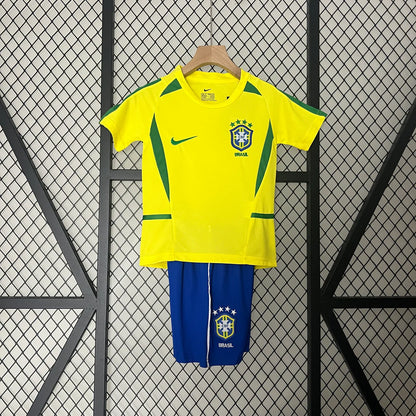 Brazil 2002 Home Jersey Kids Size