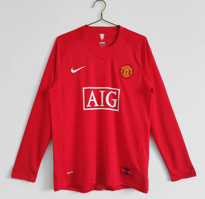 Manchester United 2007-2008 Home Kit Long Sleeve