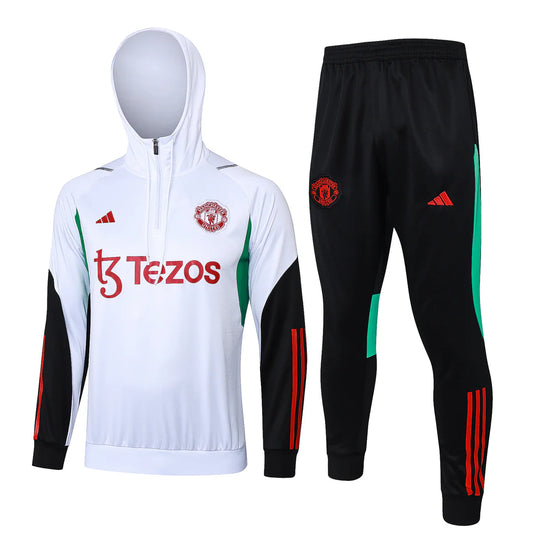 Manchester United White and Black Tracksuit