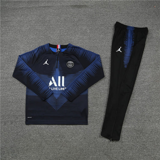 PSG Paris Saint Germain Black and Blue Tracksuit