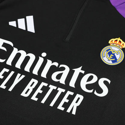 Real Madrid Black and Purple Tracksuit