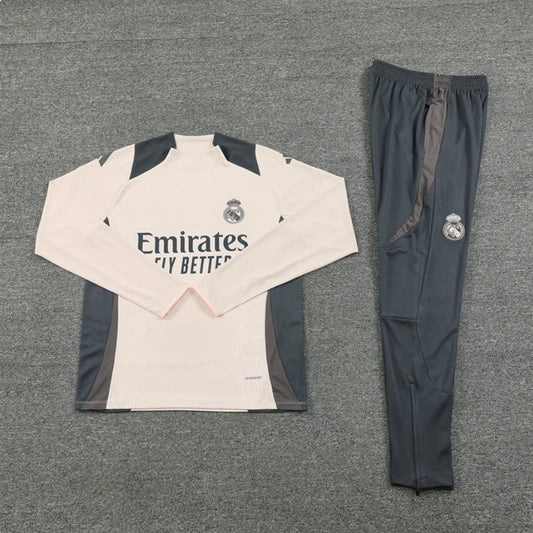 Real Madrid Grey and Beige Tracksuit